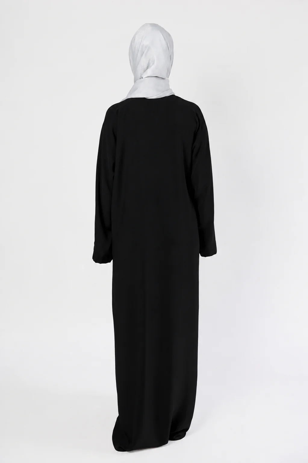 Black Closed Abaya - Premium Nidha With Pocket & Wide Sleeves - Image 3