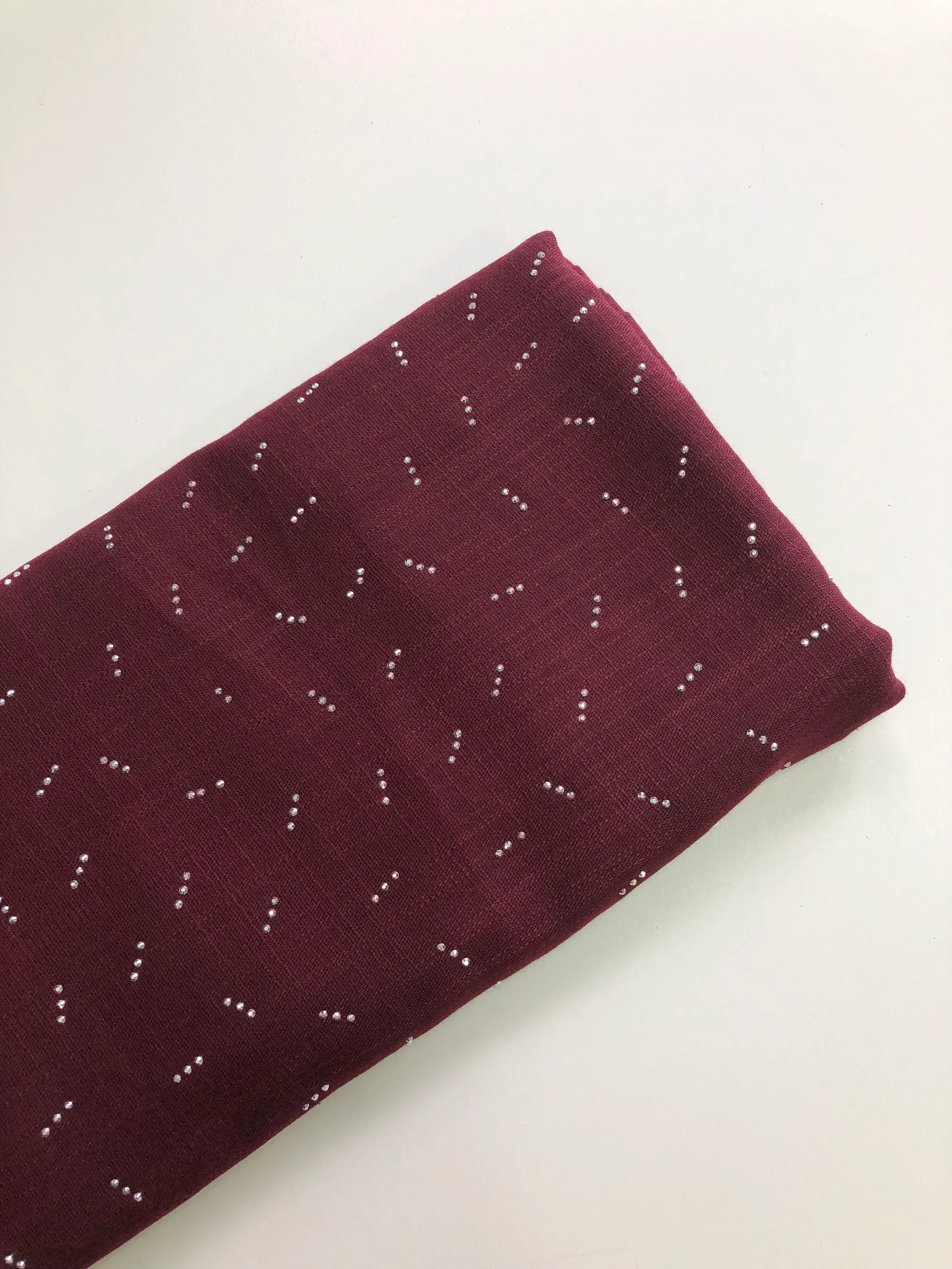 Cashmere Blend Diamante Line Accents Long Hijab - Image 8
