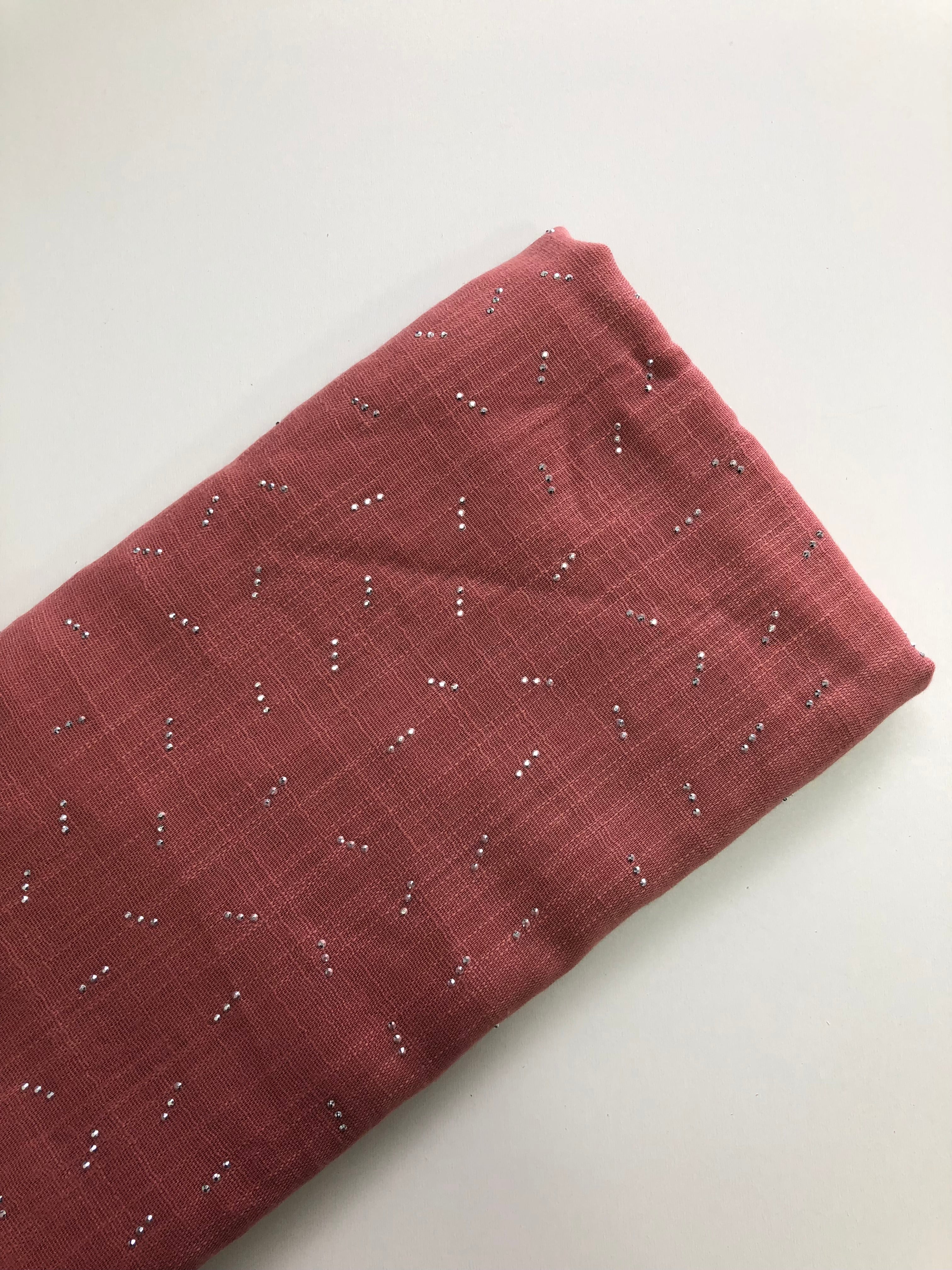 Cashmere Blend Diamante Line Accents Long Hijab - Image 9