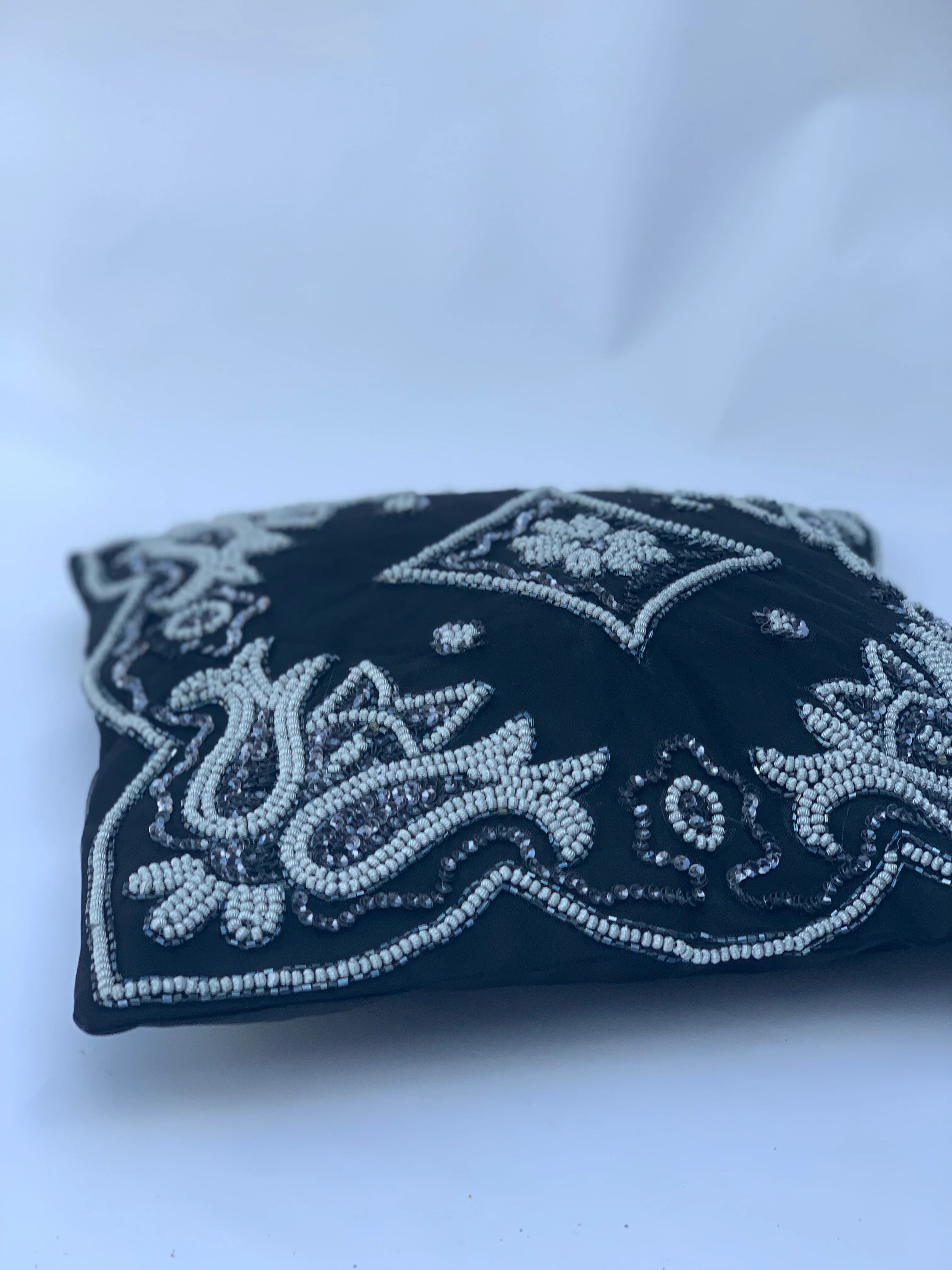 Black Beaded Cushion Cover 40x40 cm - Image 3