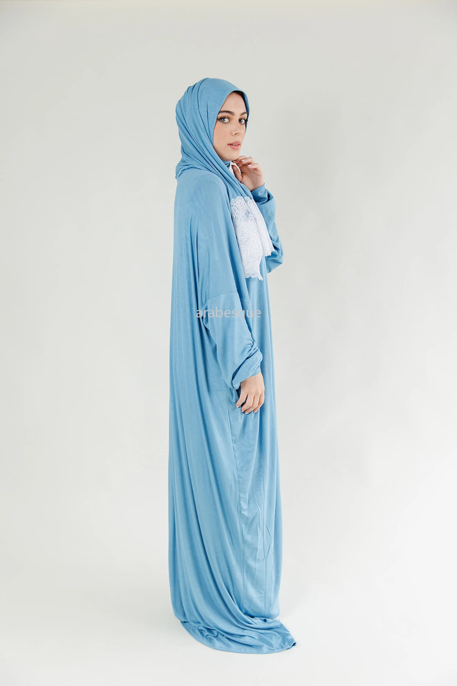 One piece Prayer Dress with attached hijab - Image 5