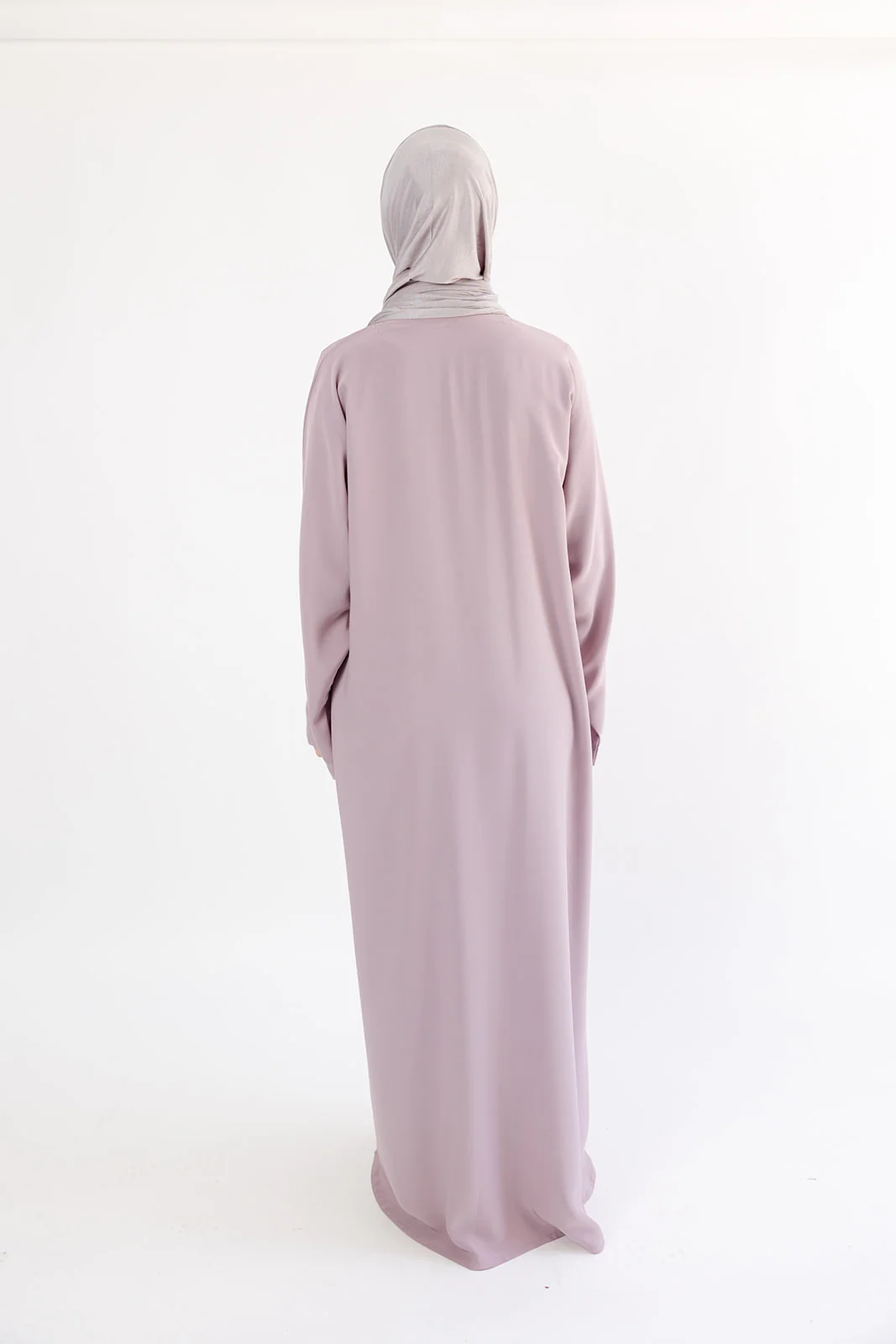 Deep Taupe Closed Abaya – Premium Plain Design with Pocket and Wide Sleeves - Image 5
