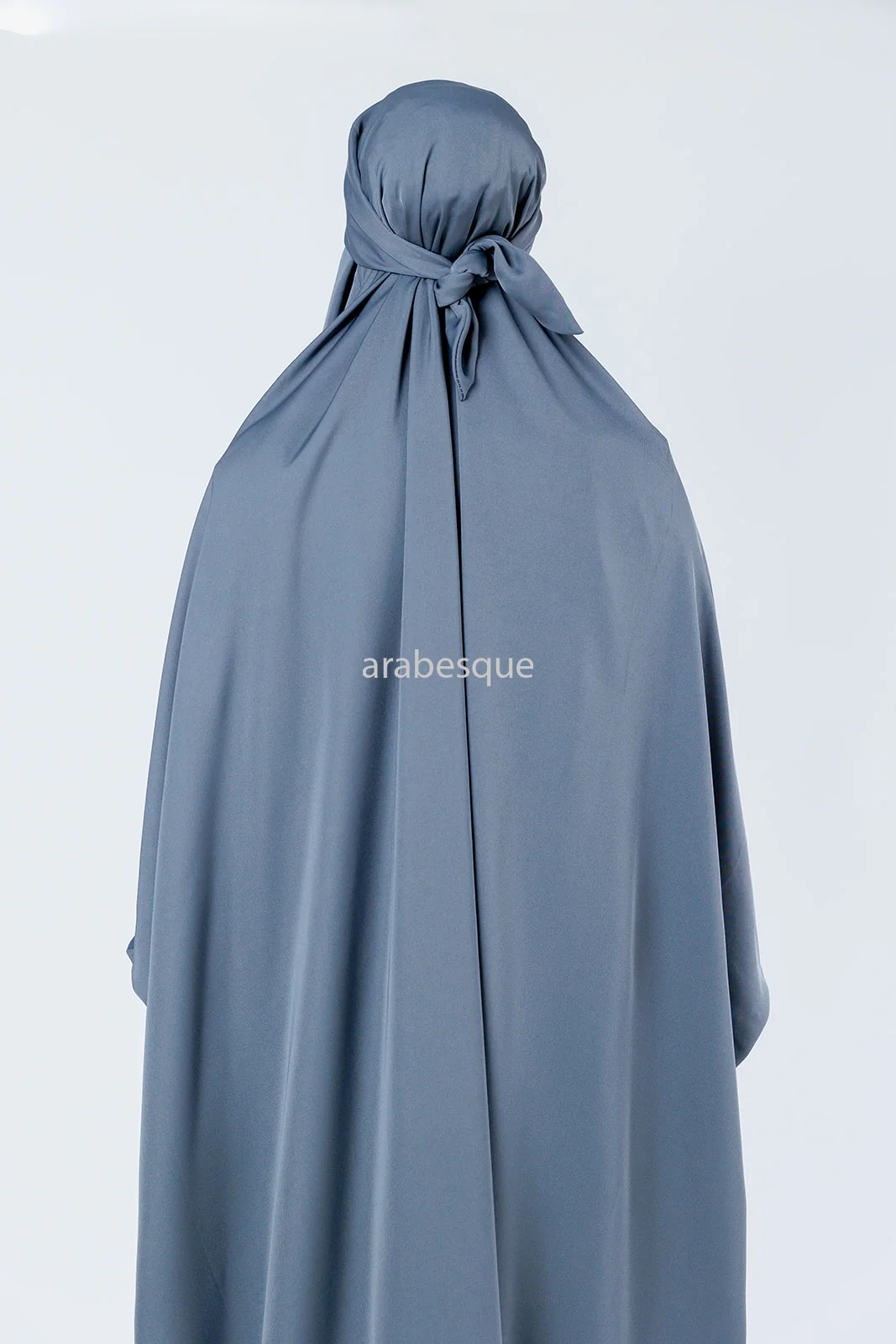 Grey Jilbab Abaya – One-Piece Design with Elastic Sleeves - Image 6