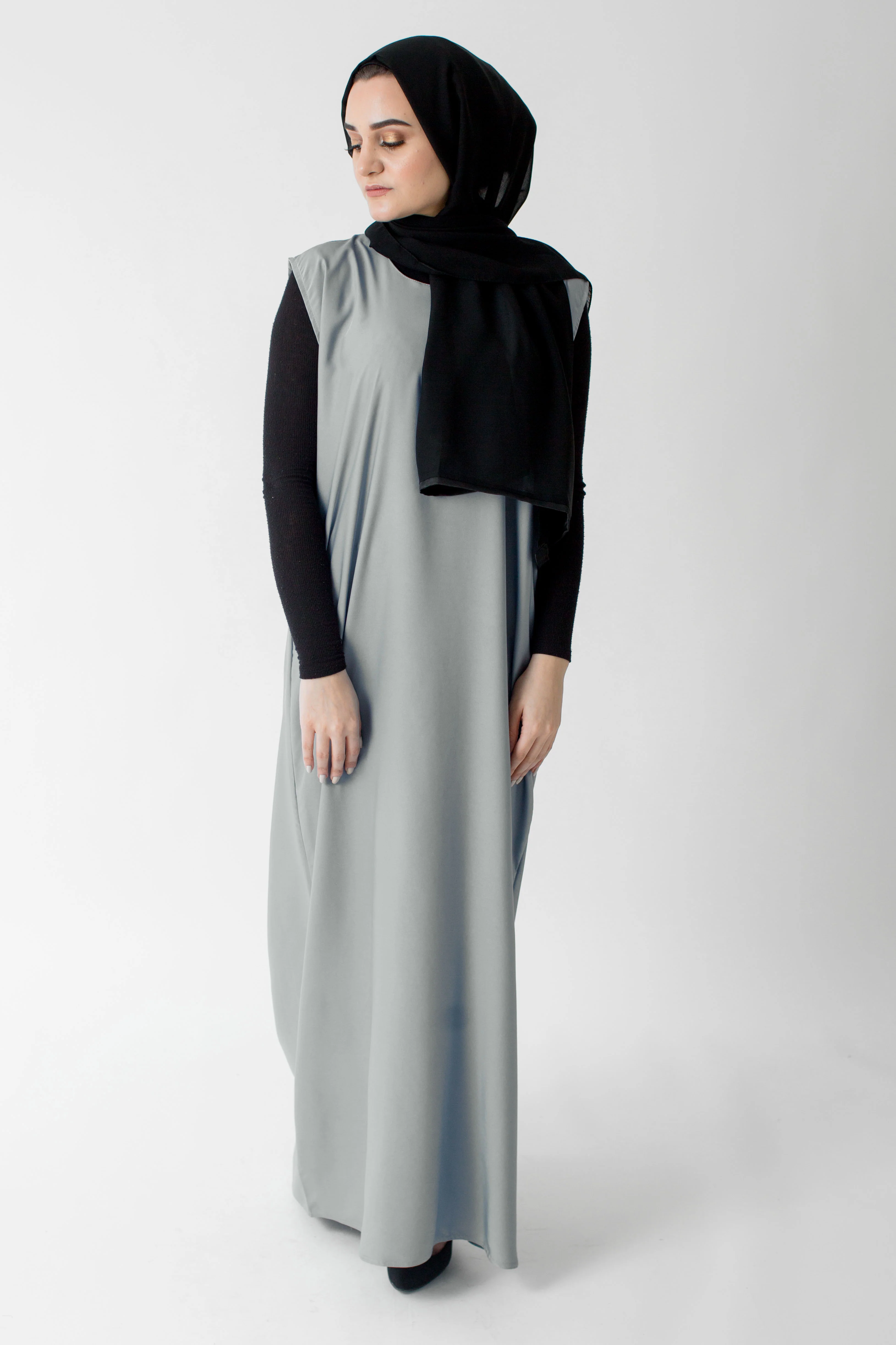 Grey Nidha Sleeveless Slip Dress