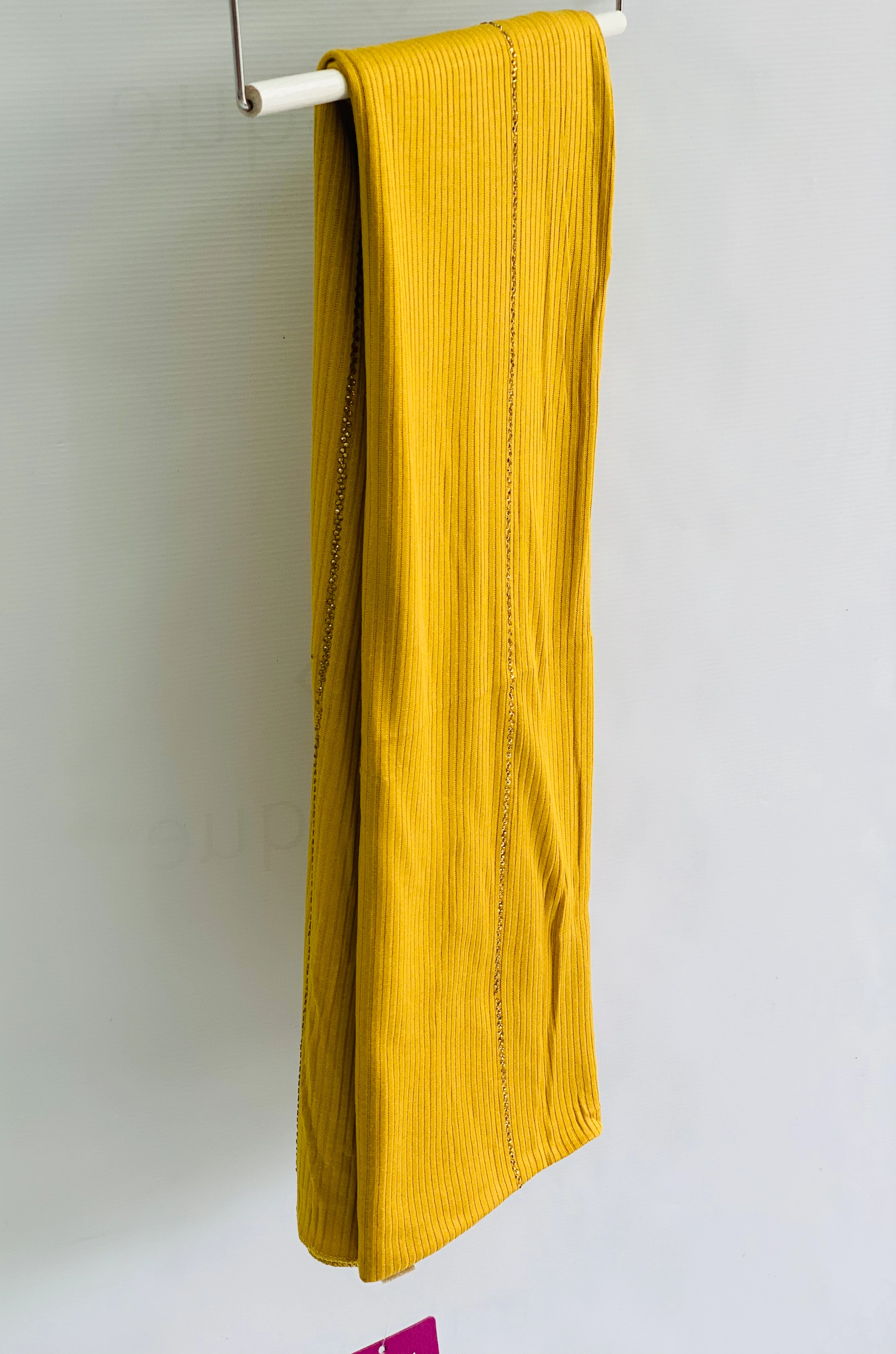 Kashkha Jersey Hijab - Ribbed Stripe Stone Work - Image 5