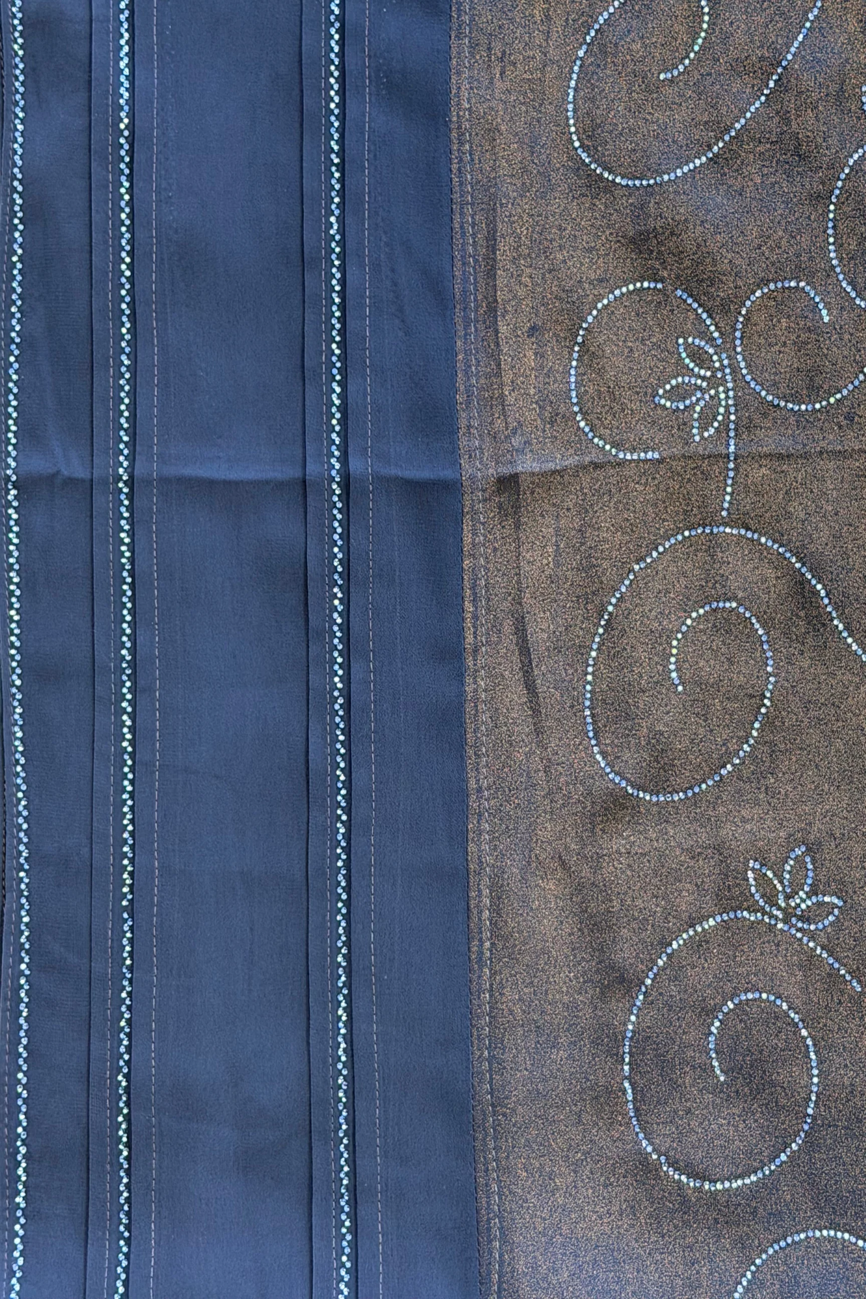 Kashkha Shimmering Swirls Diamante Long Chiffon Hijab - Image 6