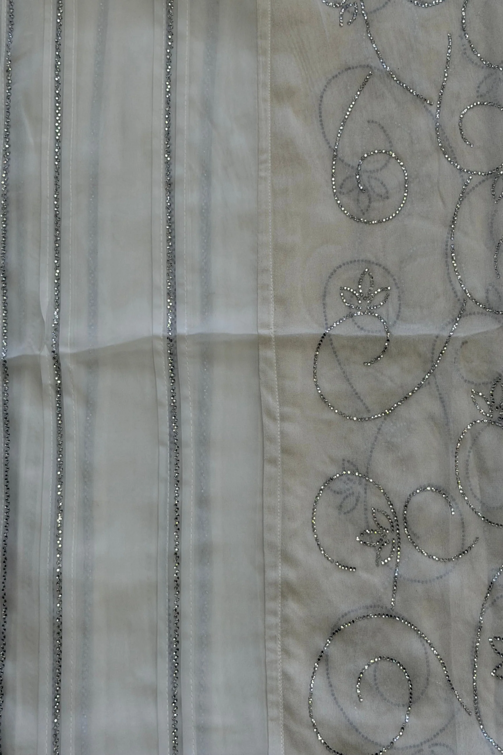 Kashkha Shimmering Swirls Diamante Long Chiffon Hijab - Image 7