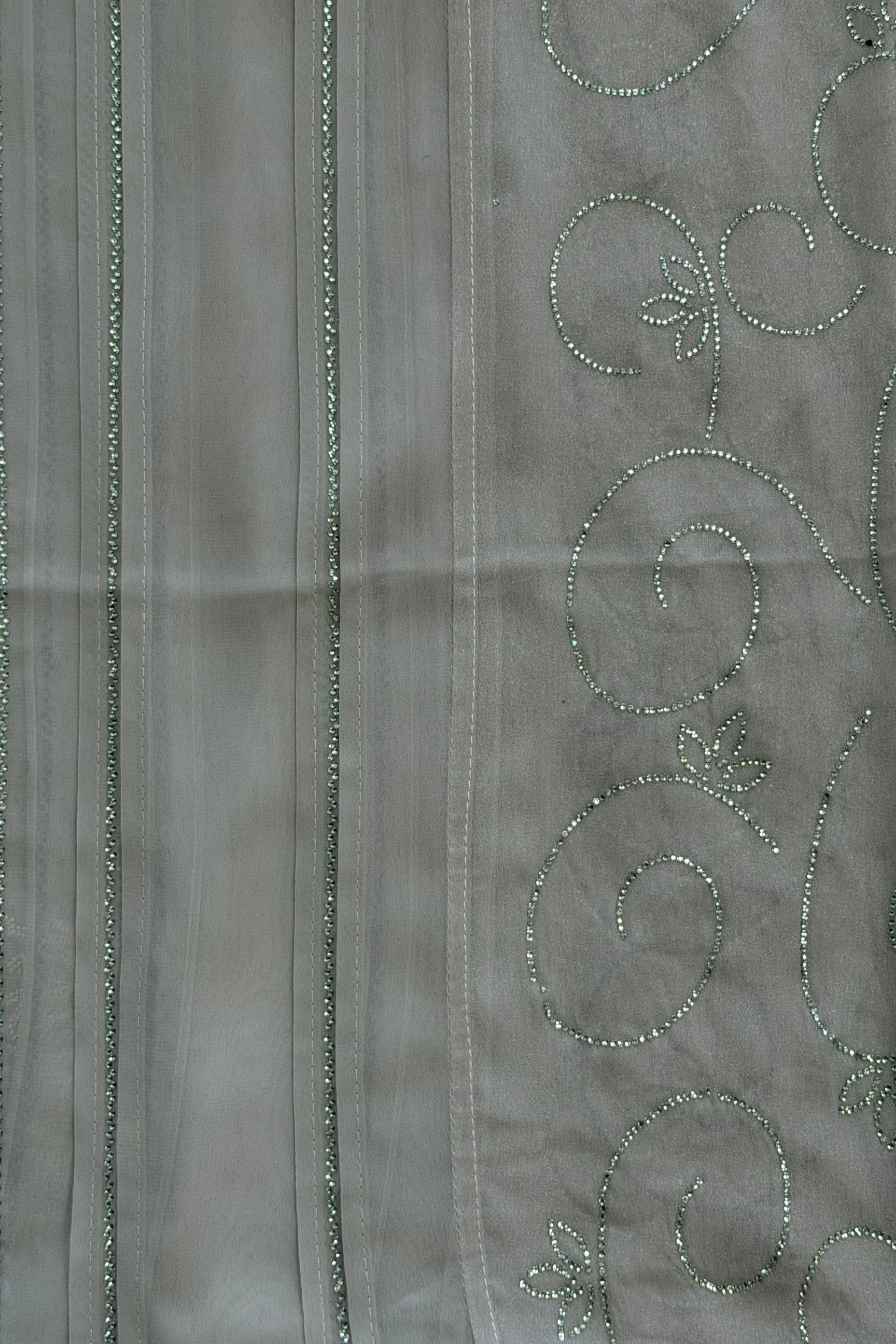 Kashkha Shimmering Swirls Diamante Long Chiffon Hijab - Image 9