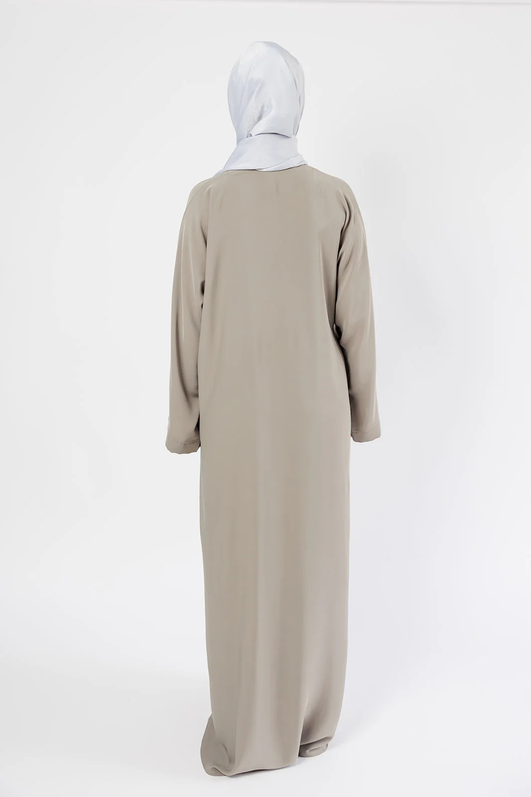 Mink Closed Abaya – Premium Plain Nidha Wide Sleeves with Pocket - Image 5