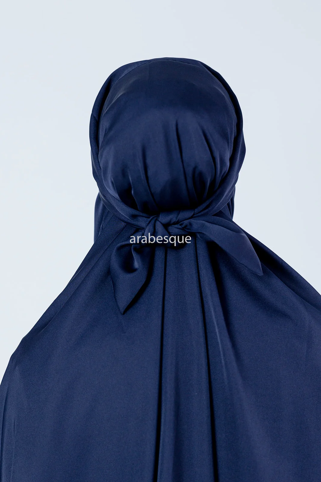 Navy Jilbab Abaya – One-Piece Design with Elastic Sleeves - Image 3