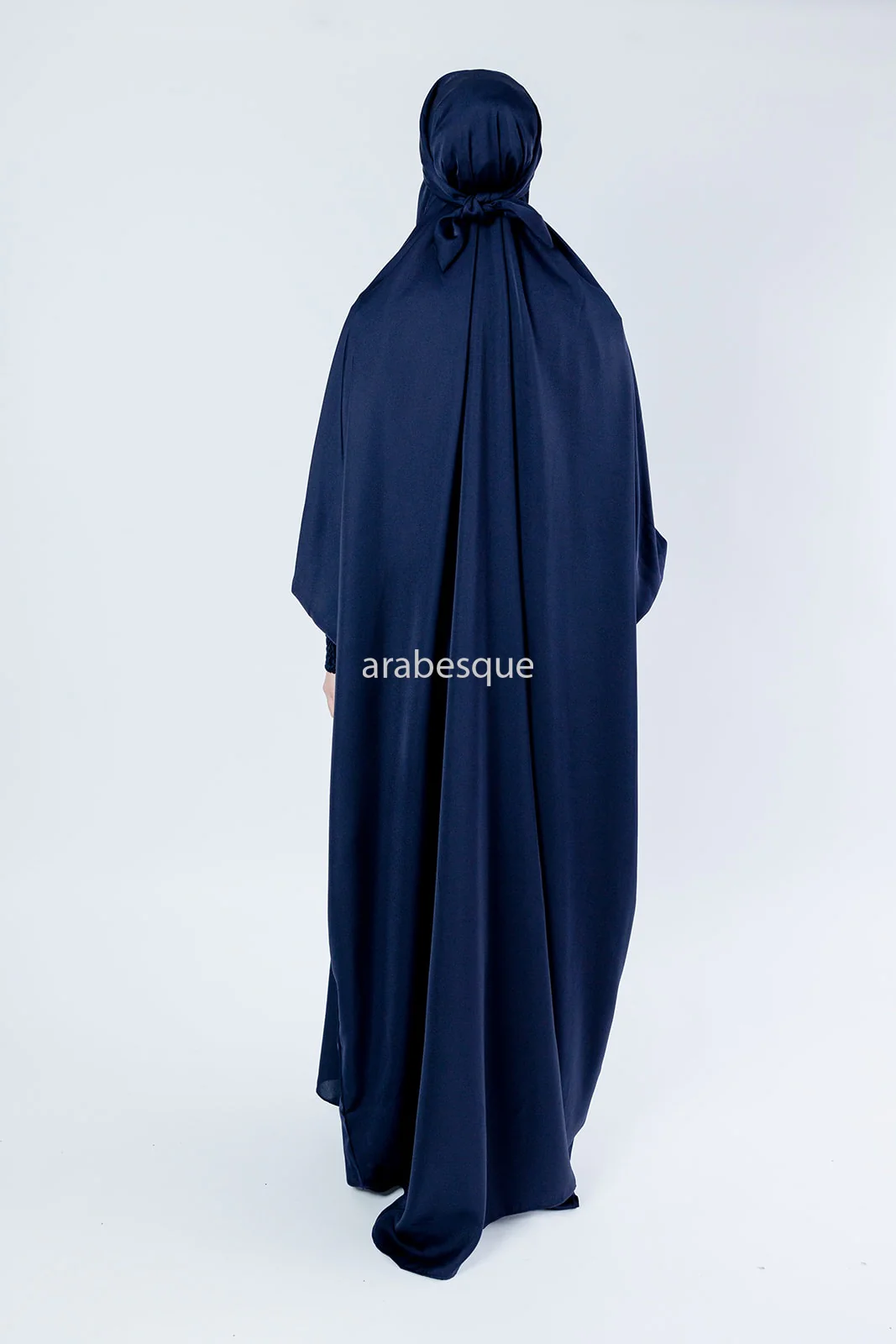 Navy Jilbab Abaya – One-Piece Design with Elastic Sleeves - Image 5