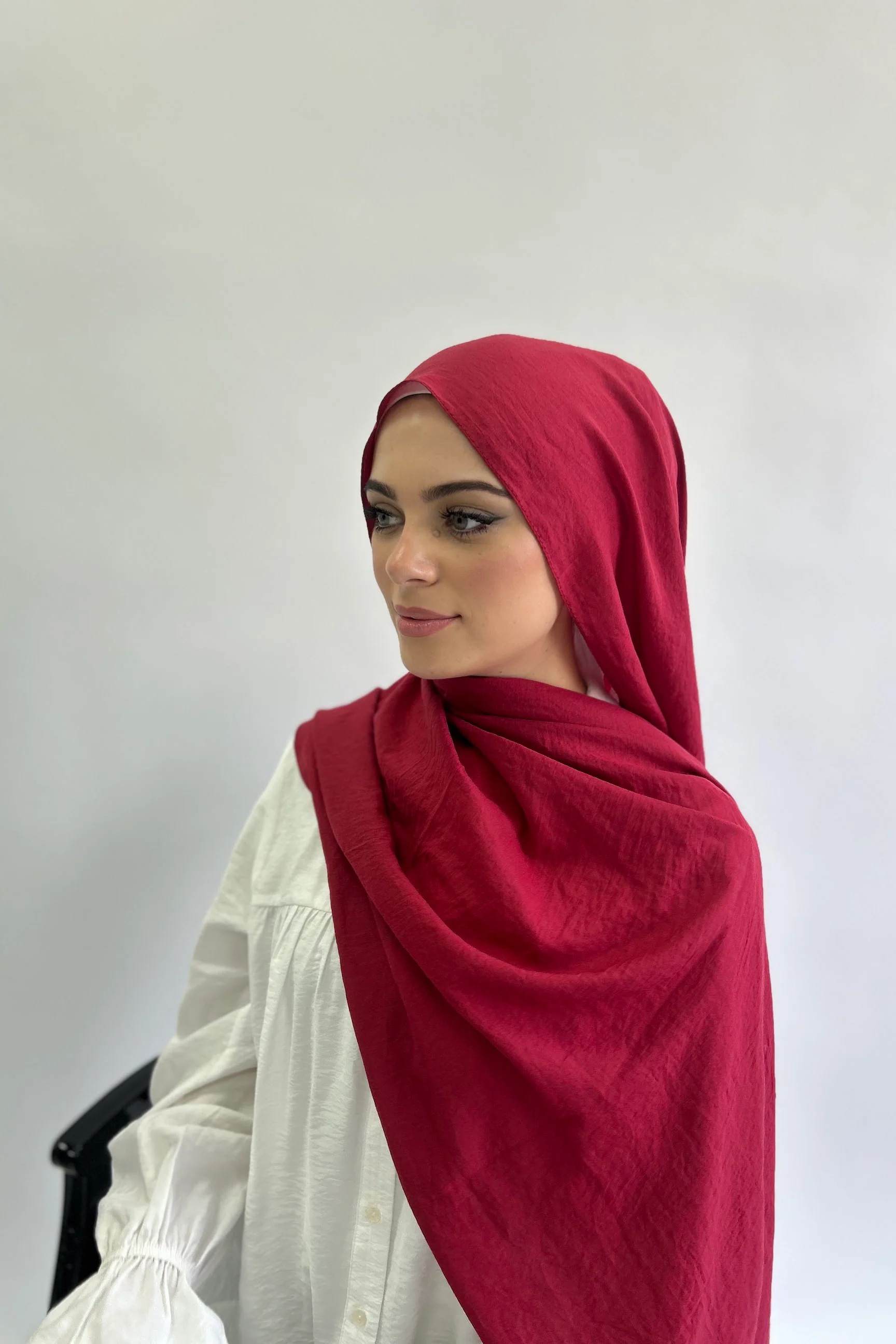 Plain Soft Cotton Turkish Long Hijab - Image 5