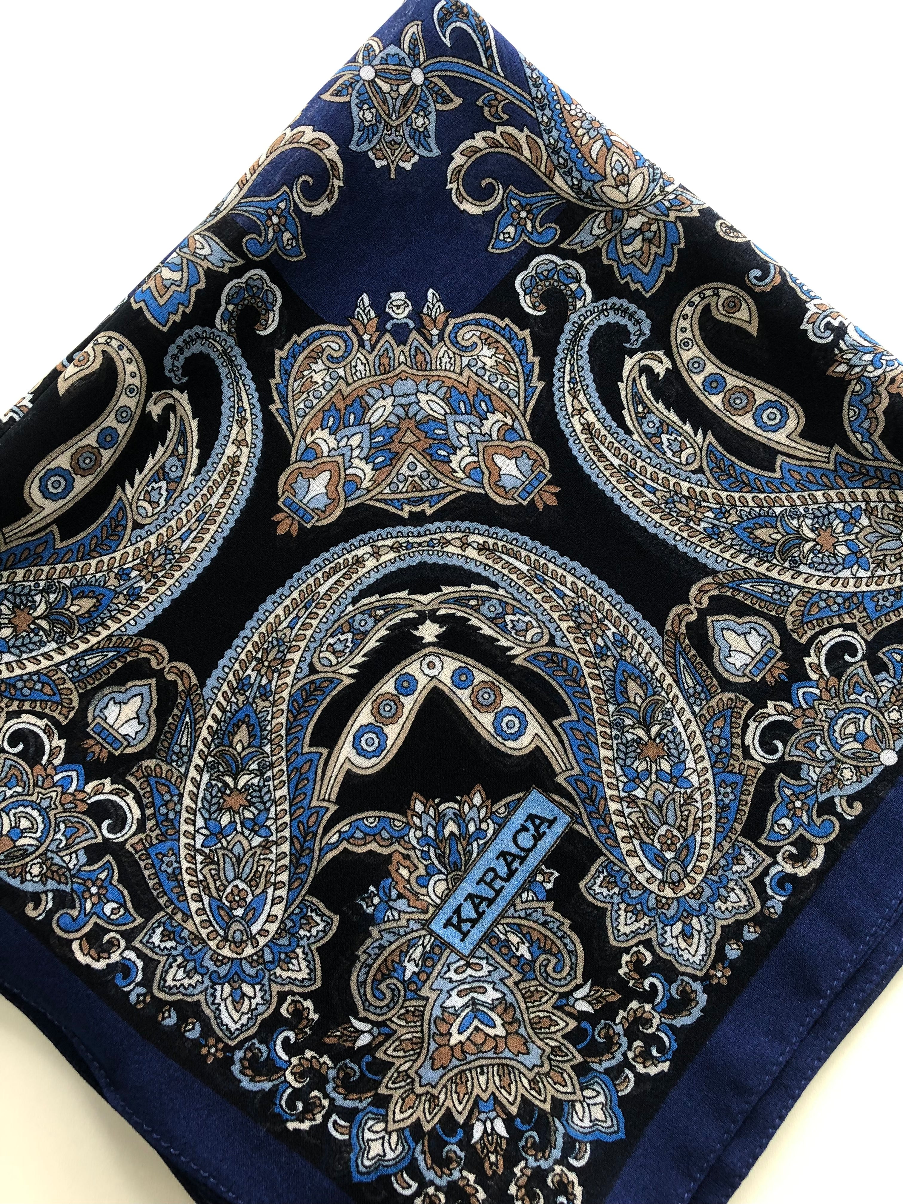 Premium Karaca Paisley Leaf 110cm Crepe Square Hijab - Image 5