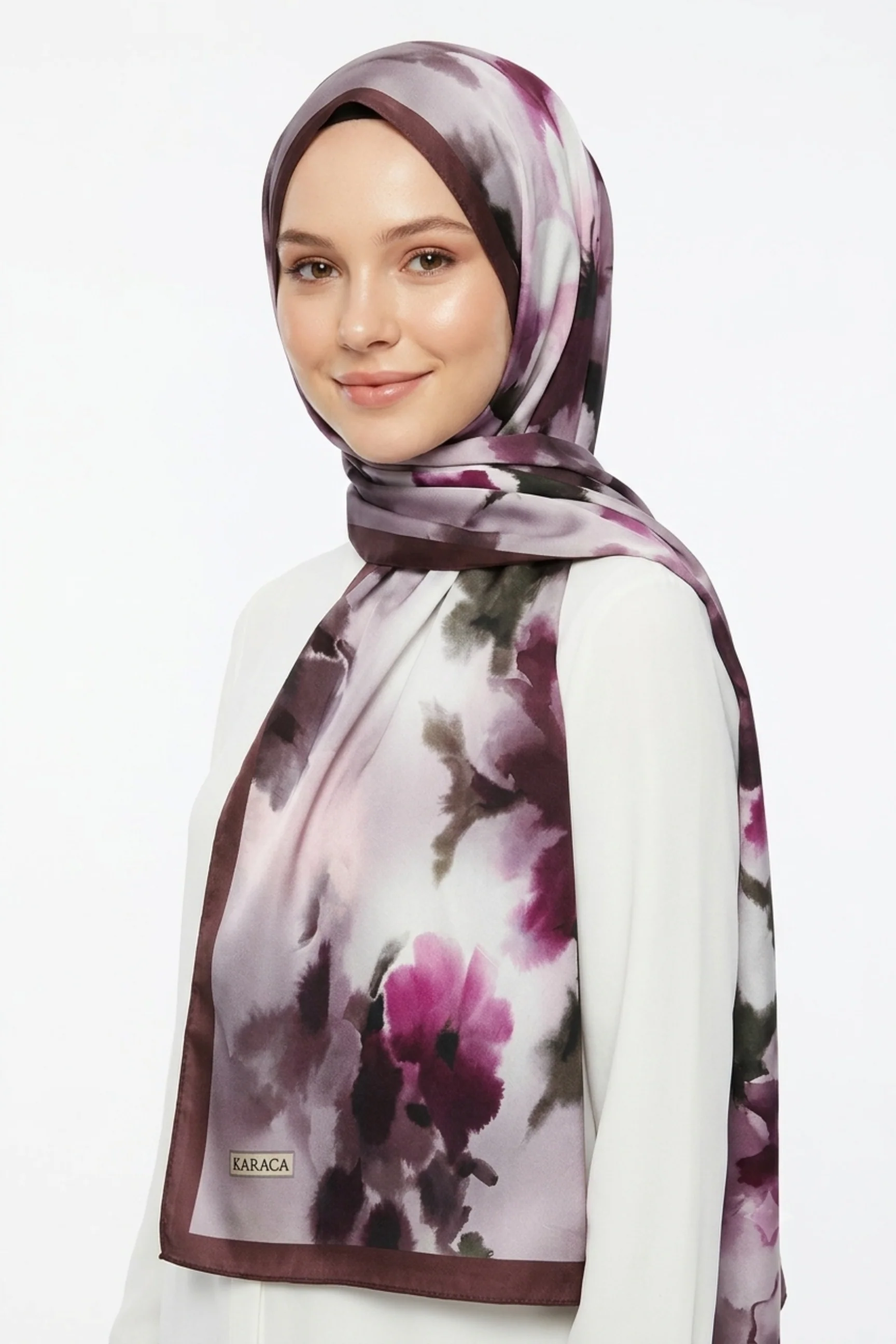 Premium Karaca Wild Orchid Satin Long Hijab