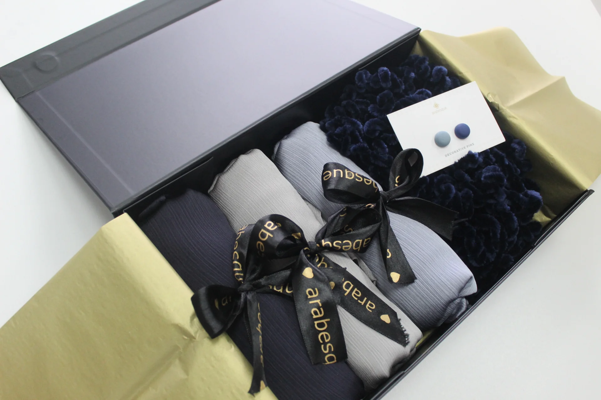Premium Plain silk chiffon Hijab and Accessories Gift Set (4c) - Image 3