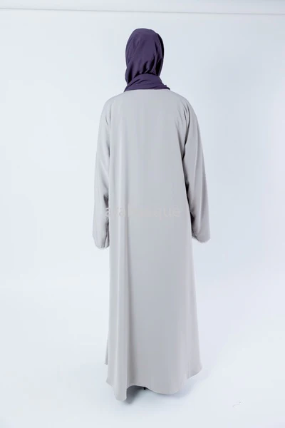 Reversible Purple & Stone Abaya - Luxury Open Design - Image 7