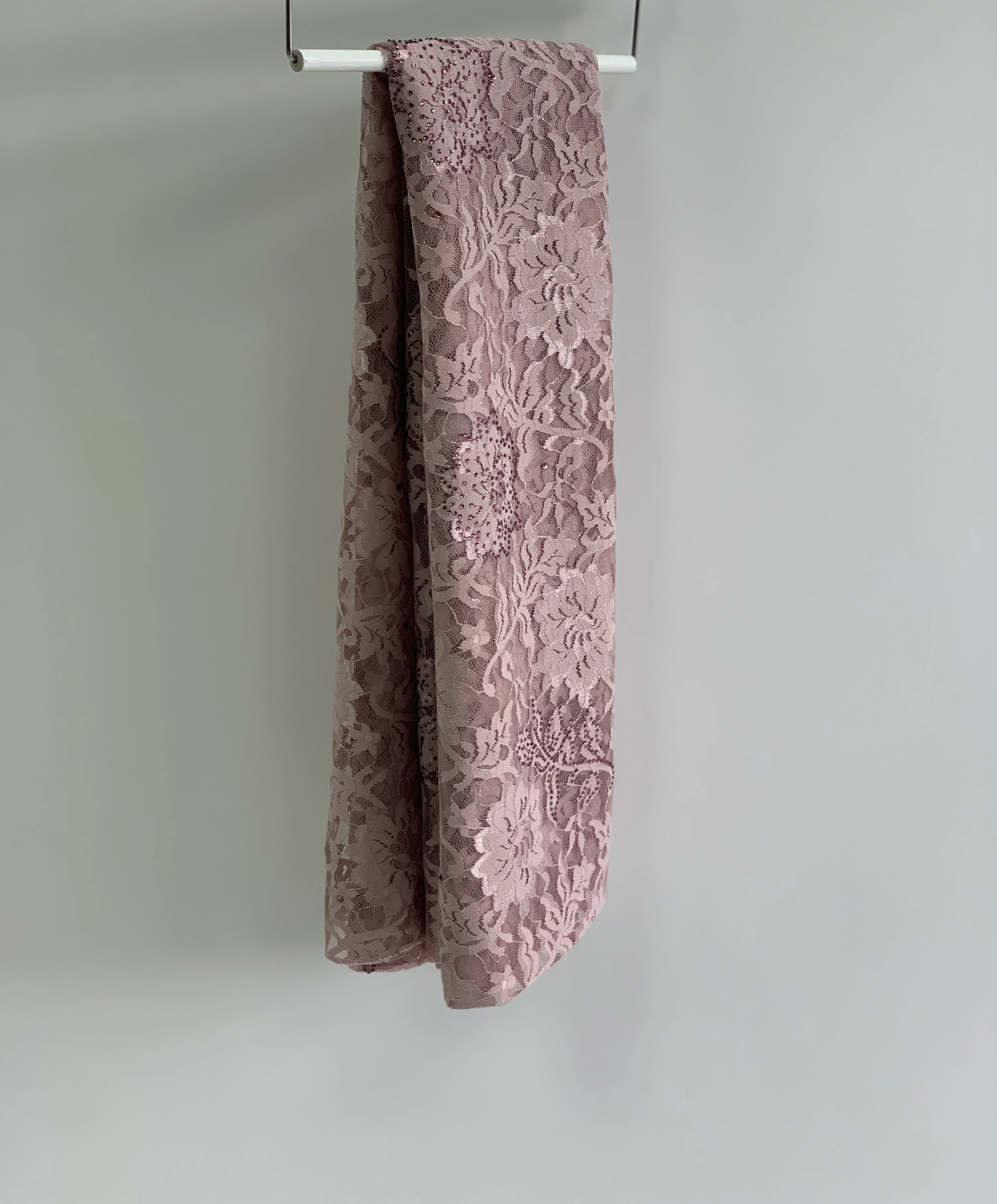 Sharif Lace Rose Pattern Diamante Hijab - Image 9