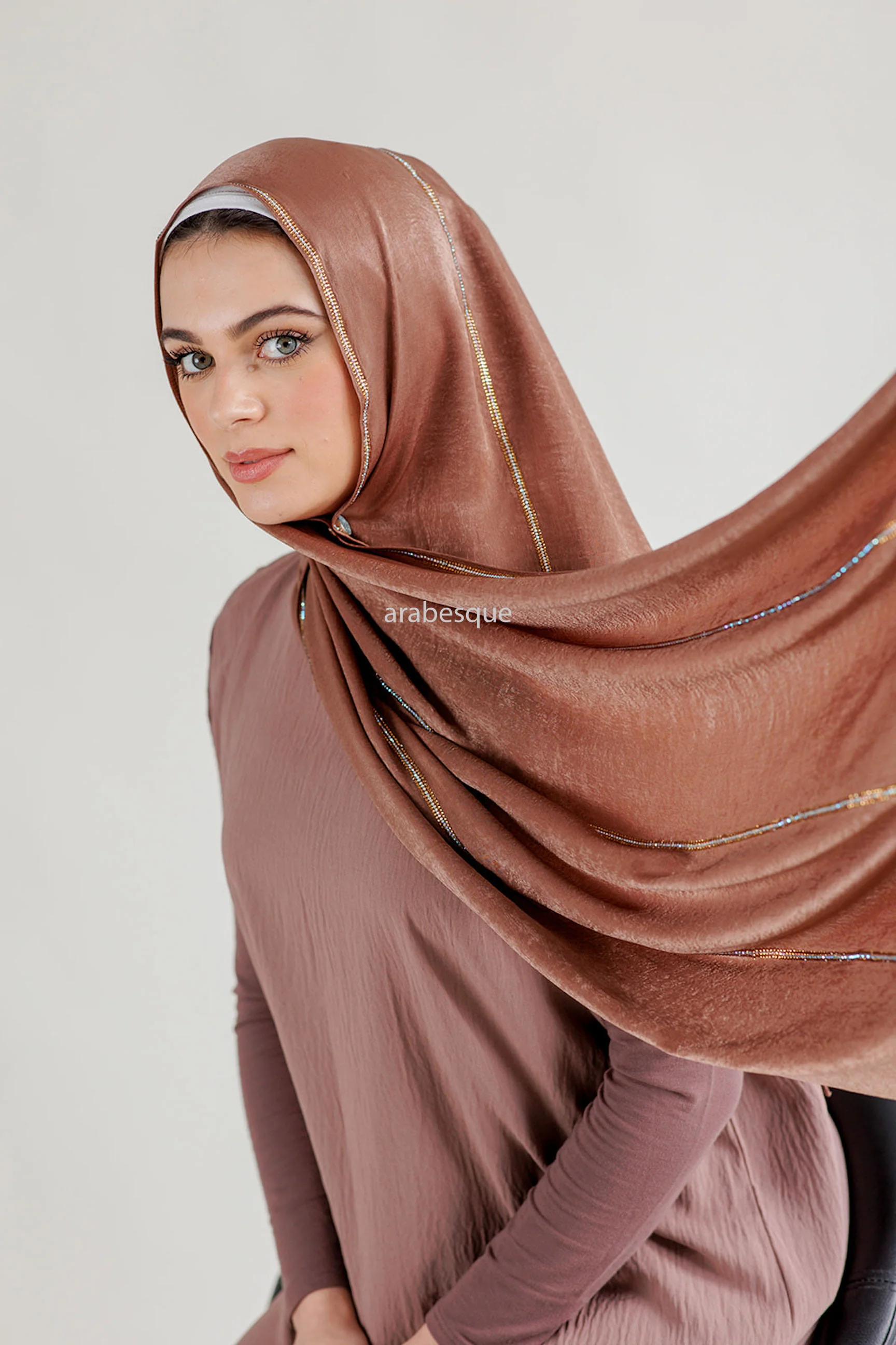Satin Diamante Hijab - Image 3