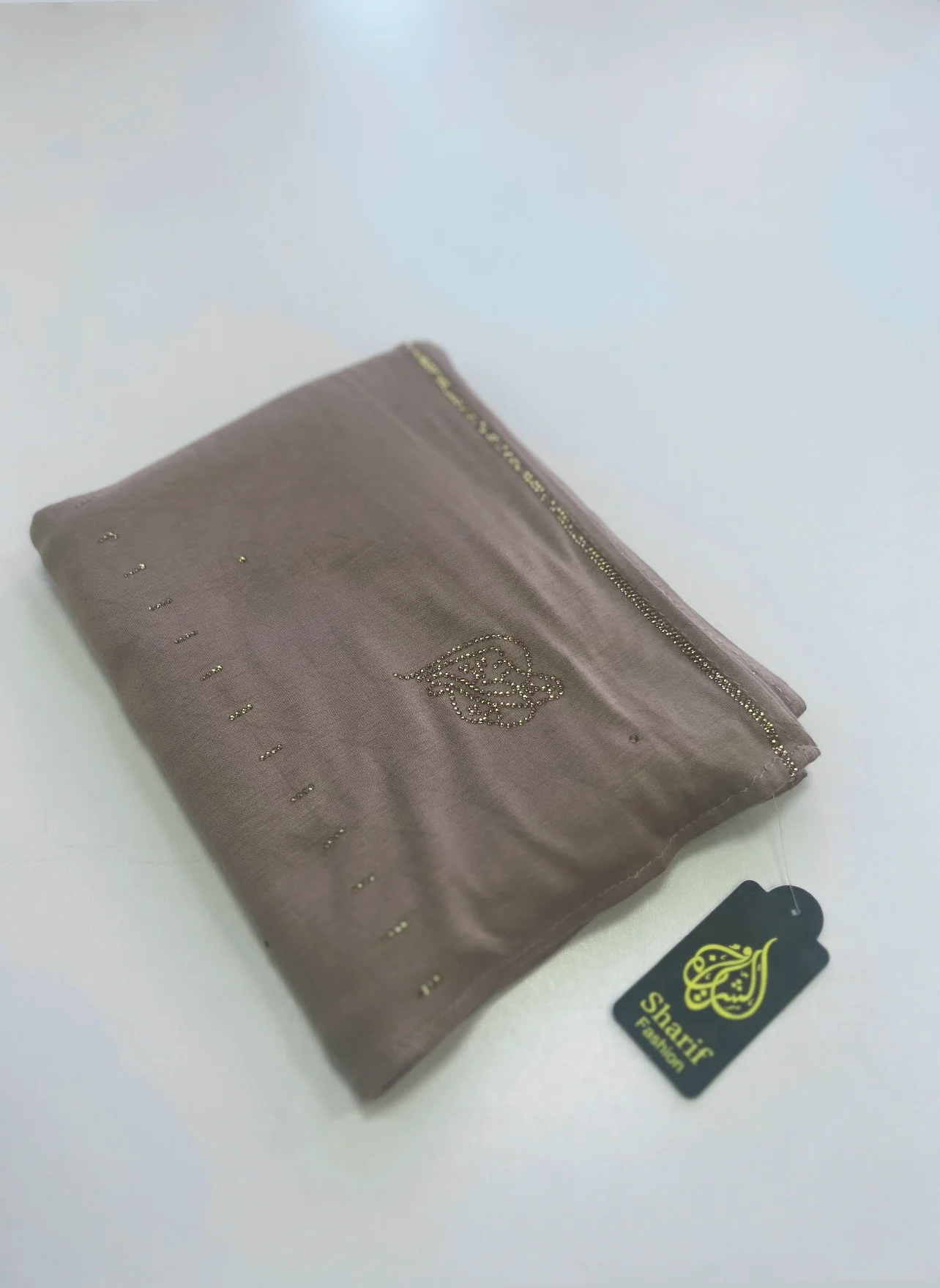 Sharif Line Accent Diamante Jersey Long Hijab - Image 5