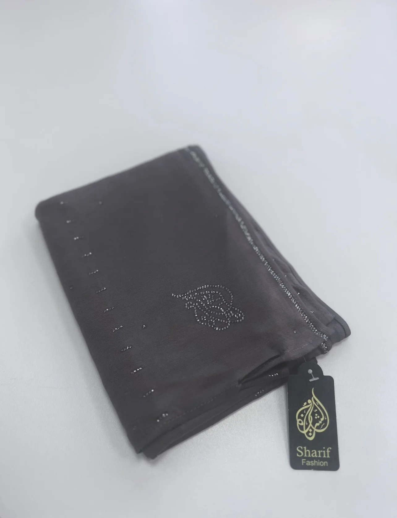 Sharif Line Accent Diamante Jersey Long Hijab - Image 9