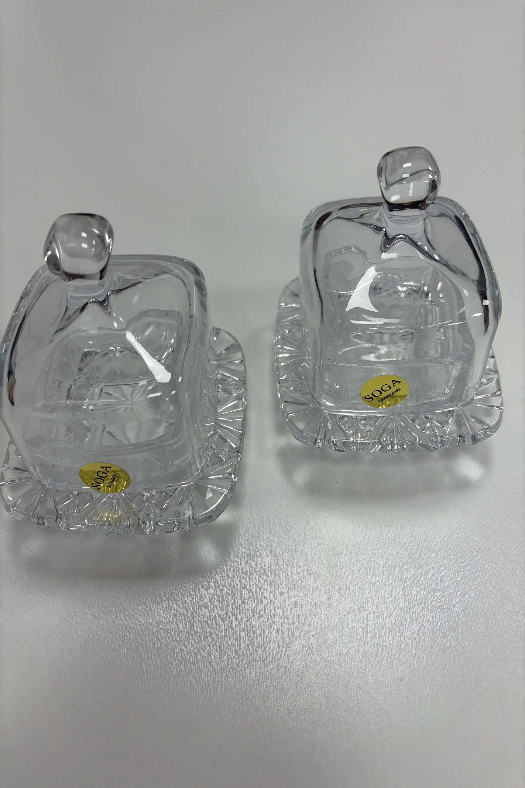 Square Breakfast Set Of Two Glass Dishes