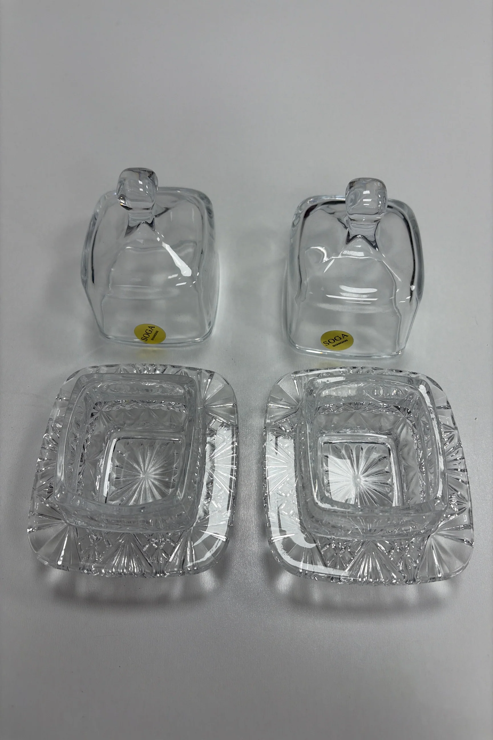 Square Breakfast Set Of Two Glass Dishes - Image 2