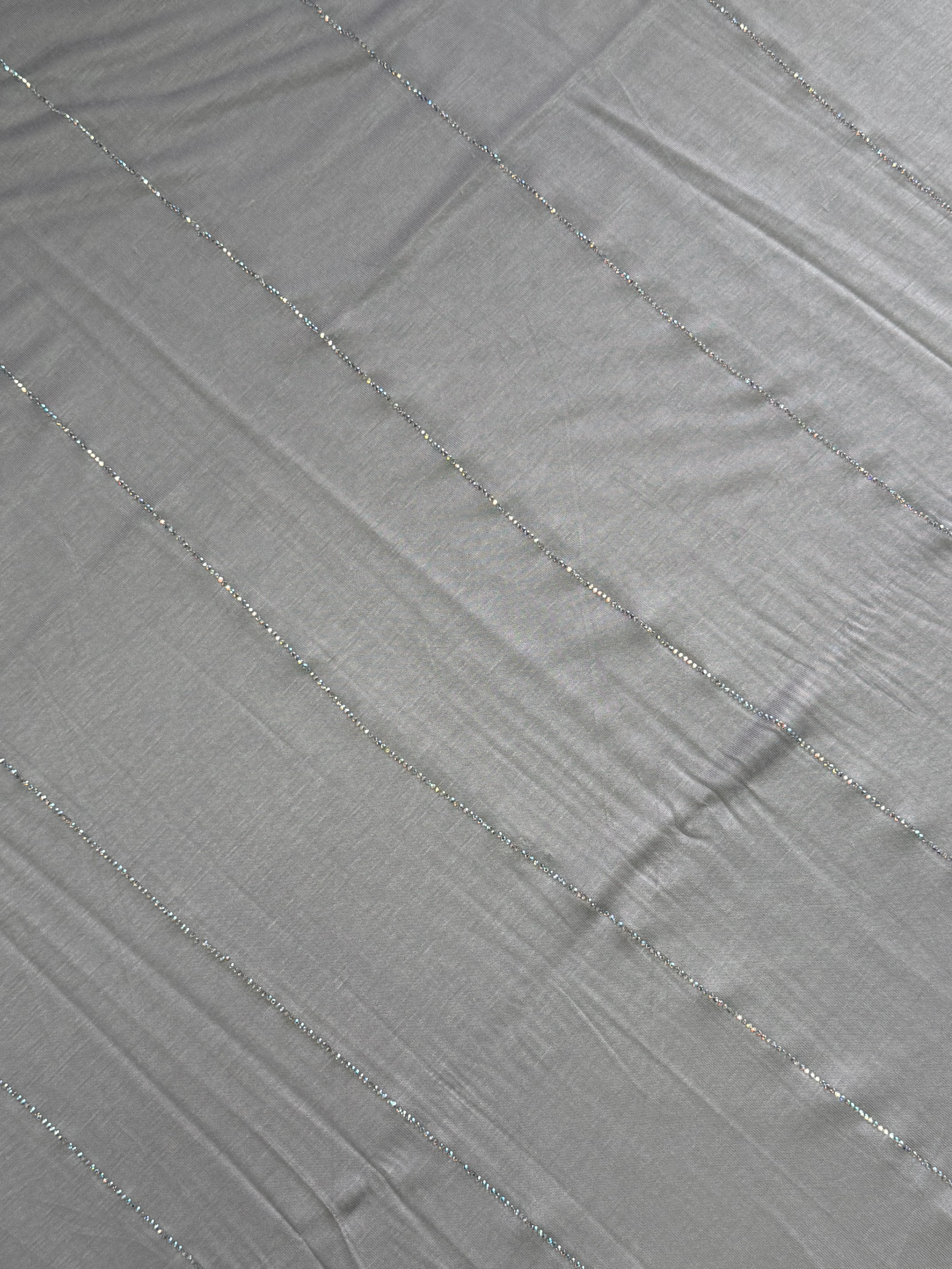 Stripe Diamante Cotton Blend Jersey Hijab - Image 16