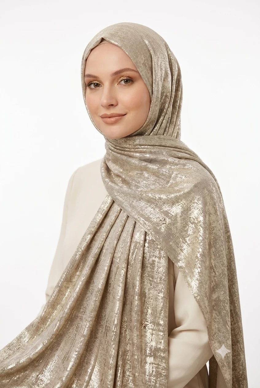 Viscose Silk Shimmer Long Hijab - Image 6