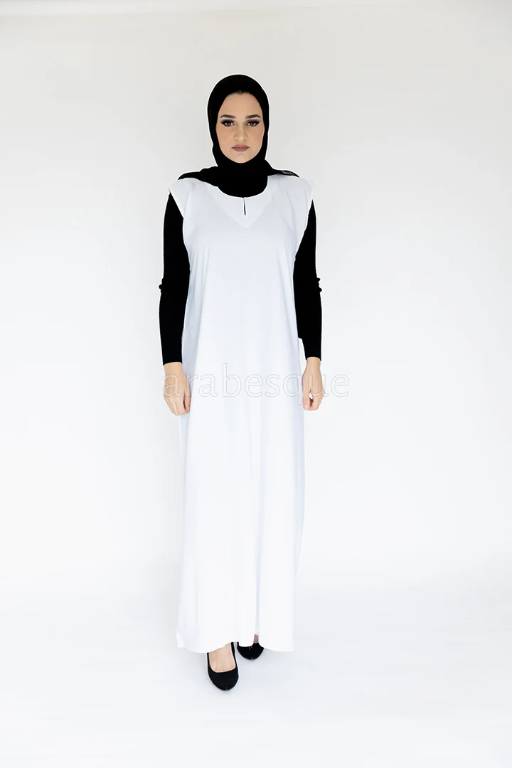 White Sleeveless Slip Dress - Premium Nida